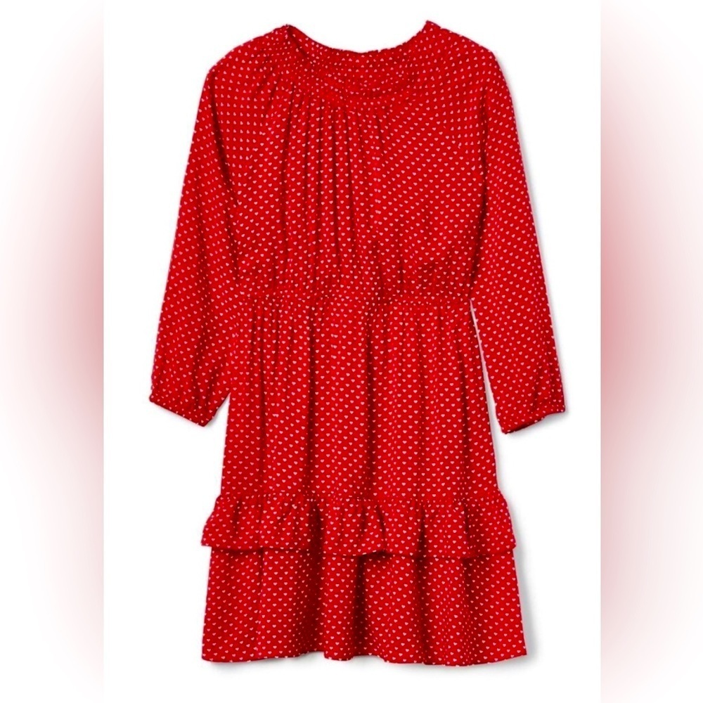 Gap dress size 8 tiered ruffle rayon summer dress mini ditsy hearts
